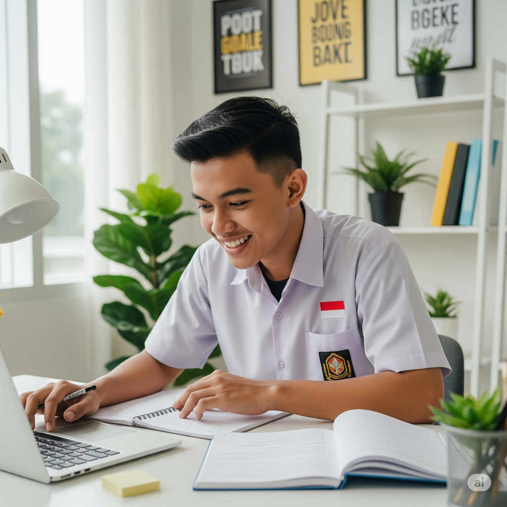 Ilustrasi Siswa Ceria Belajar di Ayosinau.id